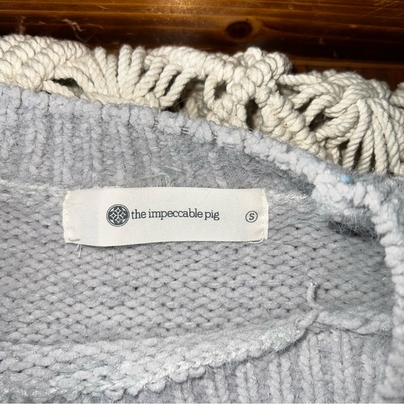 The Impeccable Pig | Lattice Sleeve Roll Bottom Sweater - Picture 3 of 7